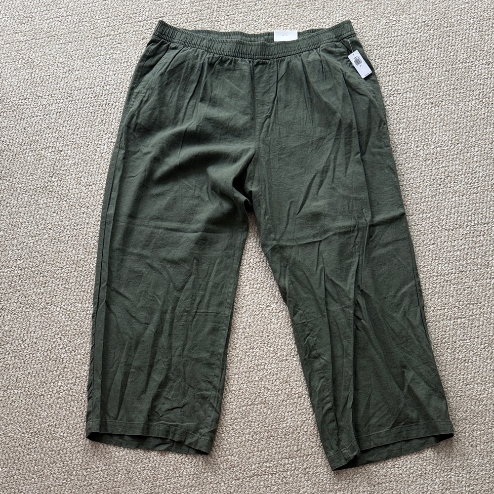 Old Navy Women’s Dark Green Linen Pants NWT